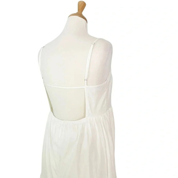 NWT Reformation East White Organic Cotton Tiered Midi Dress Size L - Picture 7 of 16